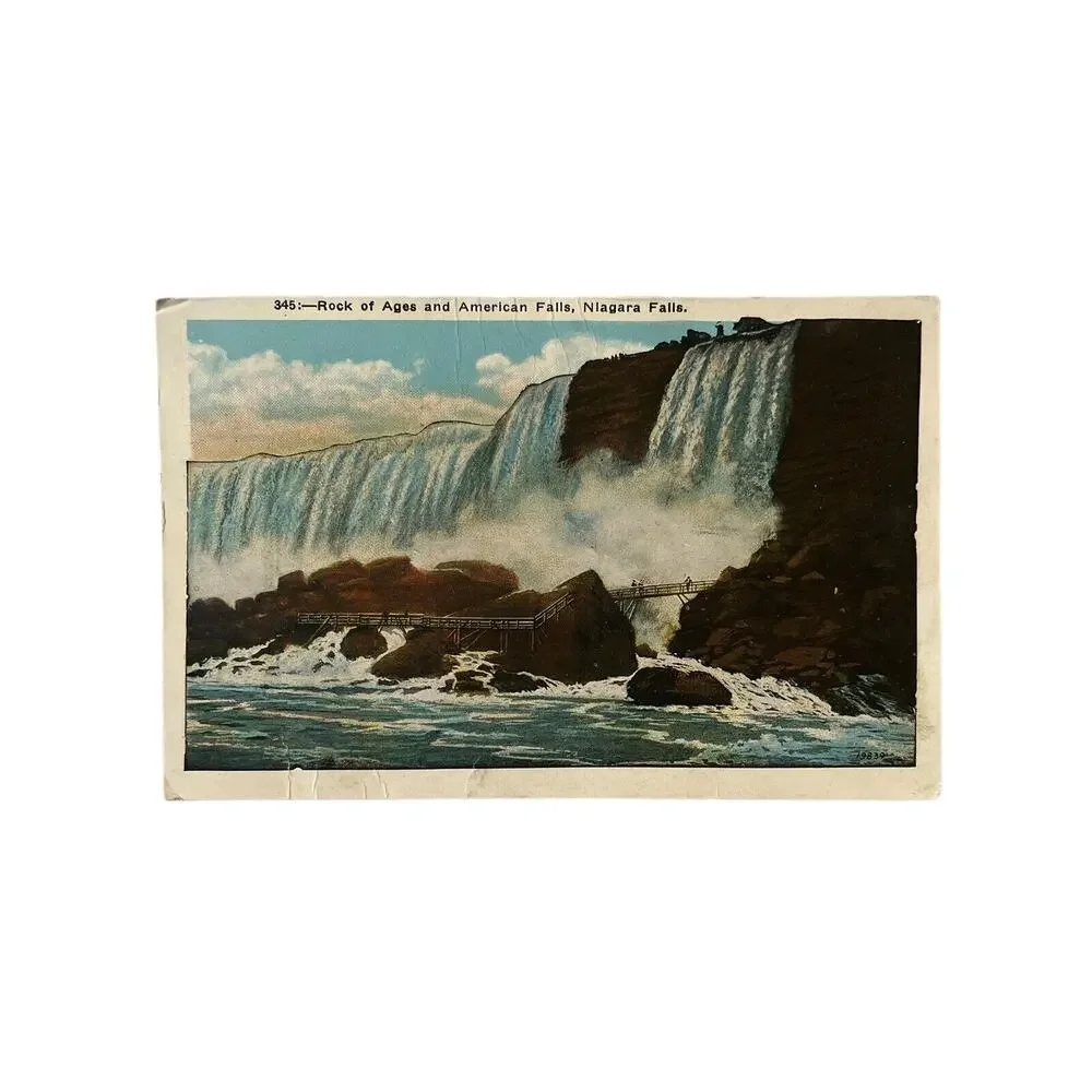 Vintage 1931 Lithograph Ephemera Postcard Travel Souvenir Niagara Falls, NY USA